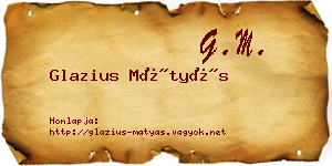 Glazius Mátyás névjegykártya